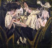 Ernst Ludwig Kirchner Im CafEgarten oil painting